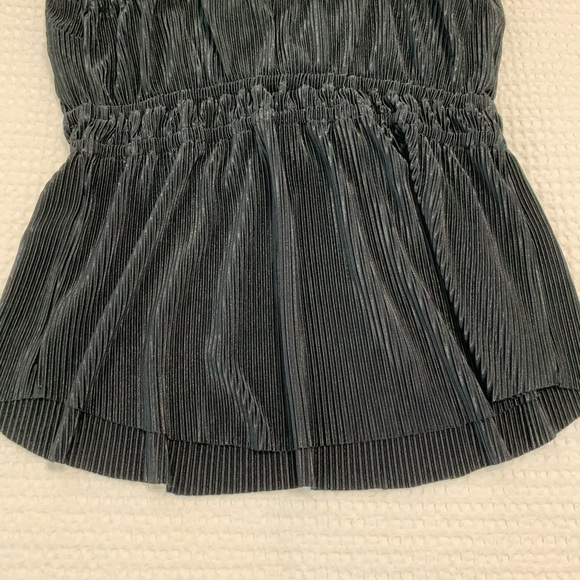 NWT Abercrombie & Fitch Black Satin Pleated Tie Front Cami | Size S - Picture 11 of 15